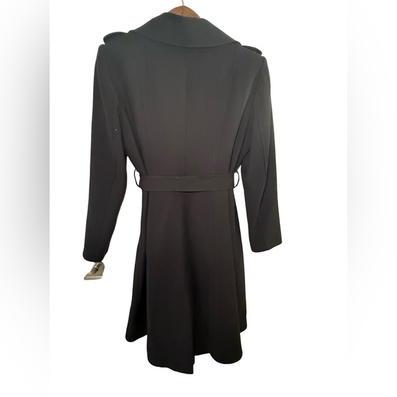 Lilian by Debenhams Black Belted Coat / Trench-Style Jacket – Tailored – Heavy - Picture 2 of 11